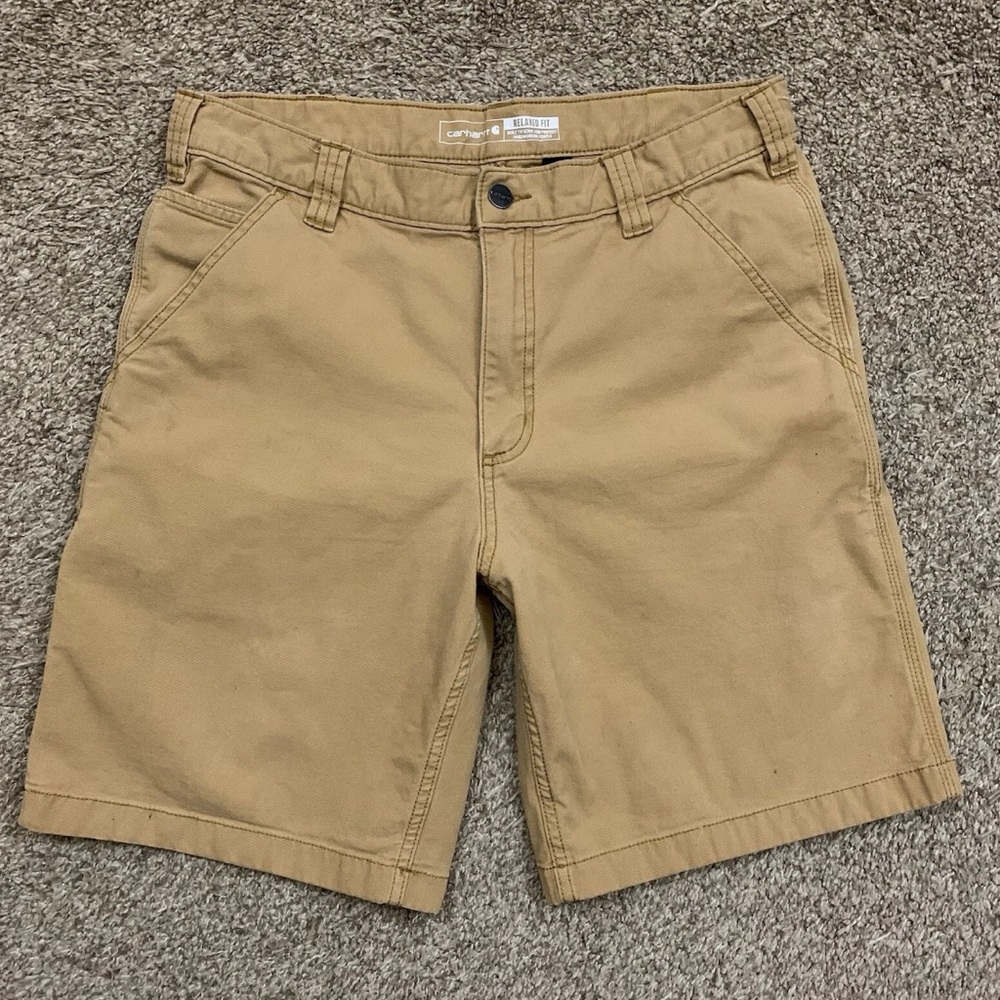 Carhartt Shorts Mens 34 Brown Casual Relaxed Fit Canvas Cargo Work Wear Utility